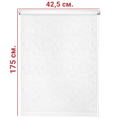 Ролл-штора Персия белый 42,5 Х 175 см. заказать в Луганске в интернет магазине Перестройка недорого