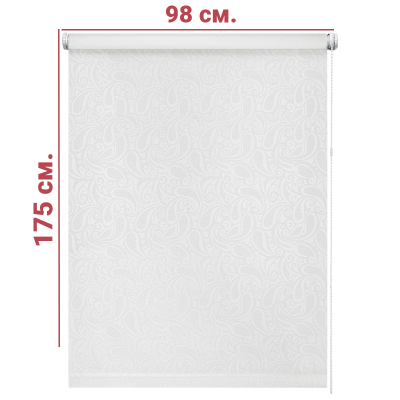 Ролл-штора Персия снежно-белый 98 Х 175 см. заказать в Луганске в интернет магазине Перестройка недорого