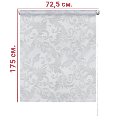 Ролл-штора Севилия серебро 72,5 Х 175 см. заказать в Луганске в интернет магазине Перестройка недорого