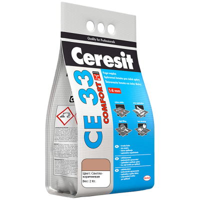 Затирка Ceresit светло коричневая СЕ-33/2  2 кг. заказать в Луганске в интернет магазине Перестройка недорого