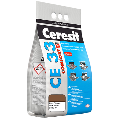 Затирка Ceresit тёмно-коричневая СЕ-33/2  2 кг. заказать в Луганске в интернет магазине Перестройка недорого
