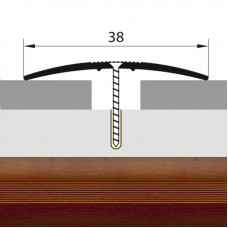 Порожек стык алюминиевый вишня деревенская 38 мм. 0,9 м.