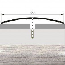 Порожек стык алюминиевый дуб хельсинки широкий 100 мм. 0,9 м.