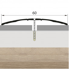 Порожек стык алюминиевый дуб жемчужный широкий 60 мм. 0,9 м.