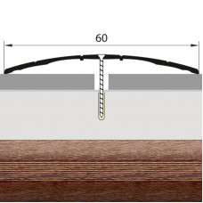 Порожек стык алюминиевый дуб канадский широкий 60 мм. 0,9 м.
