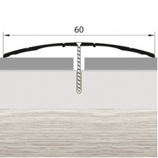 Порожек стык алюминиевый ясень серый широкий 60 мм. 0,9 м.
