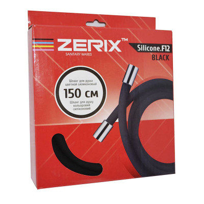 Шланг для душа ZERIX F12 силиконовый BLACK 1.5 м. заказать в Луганске в интернет магазине Перестройка недорого