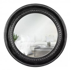 Зеркало настенное ø 45,5 см. черный с серебром