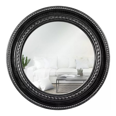 Зеркало настенное ø 45,5 см. черный с серебром заказать в Луганске в интернет магазине Перестройка недорого