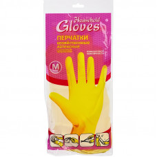 Перчатки резиновые M желтые Gloves пара