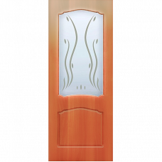Дверь ЮЛИЯ с фьюзингом Миланский орех (стекло) 2000 Х 600 мм.