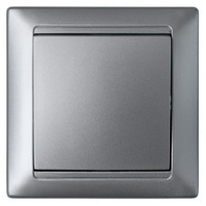 Выключатель 1 клавишный Стиль серебро С110-801 Беларусь