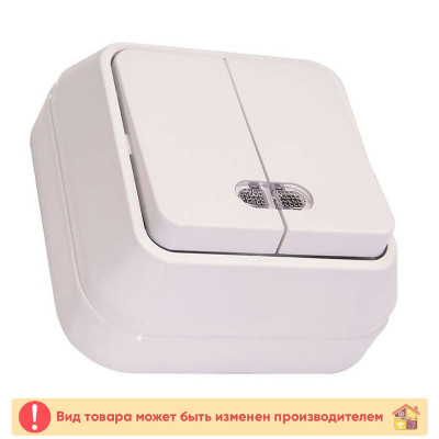 Выключатель 1 клавишный накладная с подсветкой белый Misya заказать в Луганске в интернет магазине Перестройка недорого