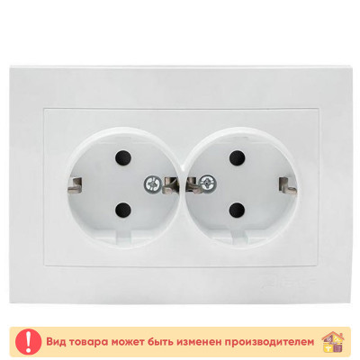 Розетка 2-я внутр с/з Right Hausen белый заказать в Луганске в интернет магазине Перестройка недорого