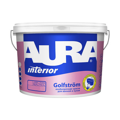Краска акриловая AURA Golfstrom для кухни и ванной 0,9 л. моющаяся заказать в Луганске в интернет магазине Перестройка недорого