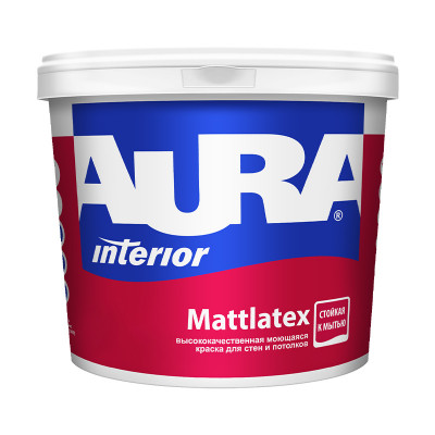 Краска акриловая AURA Mattlatex для стен и потолков моющаяся 4,5 л. заказать в Луганске в интернет магазине Перестройка недорого