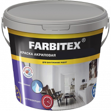 Краска акриловая FARBITEX для потолка 1.1 кг.
