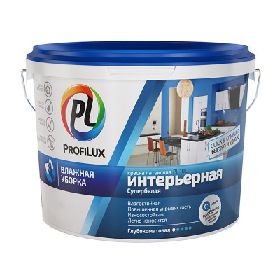Краска ВД PROFILUX PL-10L латексная интерьерная влажная уборка 3 кг. заказать в Луганске в интернет магазине Перестройка недорого
