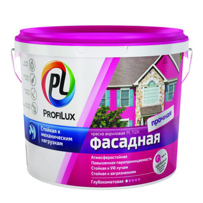 Краска ВД PROFILUX PL-112A фасадная влагостойкая 3 кг. заказать в Луганске в интернет магазине Перестройка недорого