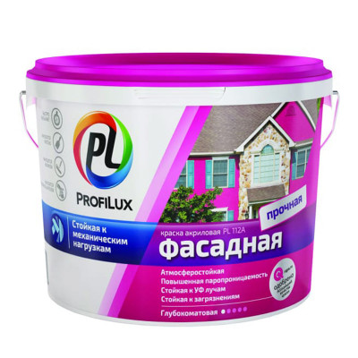 Краска ВД PROFILUX PL-112A фасадная влагостойкая 7 кг. заказать в Луганске в интернет магазине Перестройка недорого