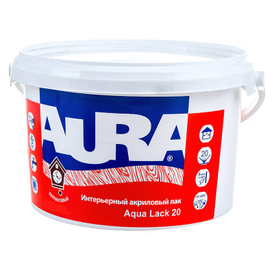 Лак акриловый интерьерный Agua Lack 20 AURA 0,9 кг. полуматовый заказать в Луганске в интернет магазине Перестройка недорого