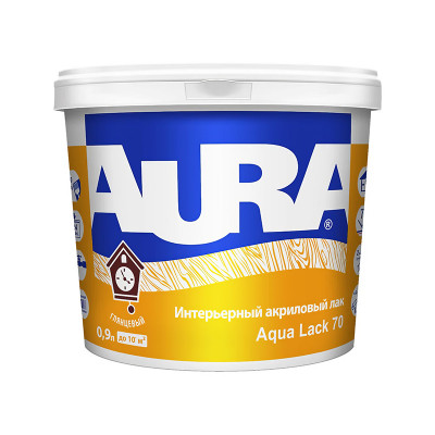 Лак акриловый интерьерный Agua Lack 70 AURA 0,9 кг. глянцевый заказать в Луганске в интернет магазине Перестройка недорого
