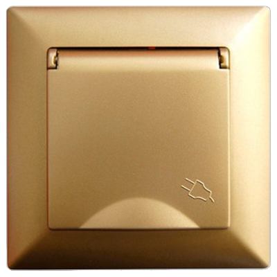Розетка 1-я с/з с крышкой VISAGE золото заказать в Луганске в интернет магазине Перестройка недорого