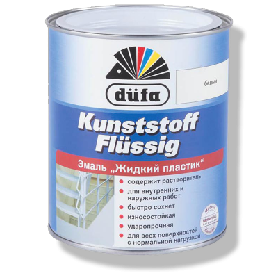 Эмаль Dufa KUNSTSTOFF FLUSSING (жидк пласт) чисто-белый 750 мл. заказать в Луганске в интернет магазине Перестройка недорого