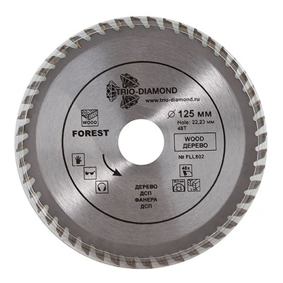 Диск пильный по дереву 125 Х 48T Х 22.23 мм. Trio Diamond заказать в Луганске в интернет магазине Перестройка недорого
