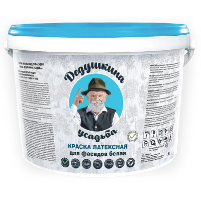 Краска акриловая "Дедушкина усадьба" для фасадов 12 кг. заказать в Луганске в интернет магазине Перестройка недорого
