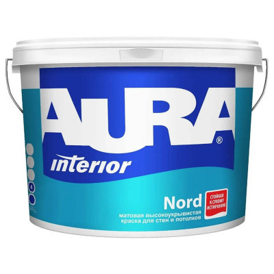 Краска AURA Nord для стен и потолков 4.5 л. заказать в Луганске в интернет магазине Перестройка недорого