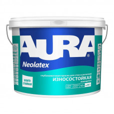 Краска AURA Neolatex для стен и потолков моющаяся износостойкая 4,5 л.