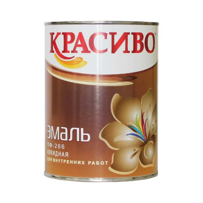 Эмаль ПФ-266 красно-коричневый 0,9 кг. Красиво заказать в Луганске в интернет магазине Перестройка недорого