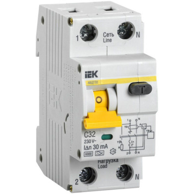 Выключатель дифференциального тока АВДТ32 С32 IEK заказать в Луганске в интернет магазине Перестройка недорого