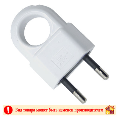 Вилка штепсельная плоская с кольцом 10А заказать в Луганске в интернет магазине Перестройка недорого