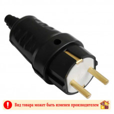 Вилка прямая евро черная каучук В16-362