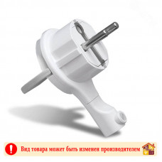 Вилка-невидимка плоская з/к 250В 16А  белый/черный