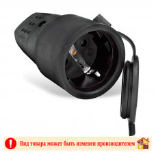 Розетка штепсельная каучук черный с/з YK406P2
