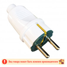 Вилка с/з 16А белая/черная AKKOSTAR