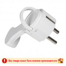 Вилка-невидимка электрическая угловая с кольцом с/з 16А черная/белая Akkostar