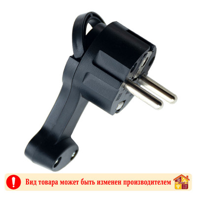 Вилка-невидимка электр угловая с/з 16А черная Akkostar заказать в Луганске в интернет магазине Перестройка недорого