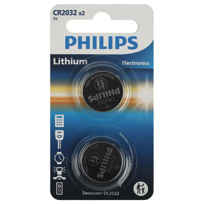 Батарейка CR2032-2BL Philips заказать в Луганске в интернет магазине Перестройка недорого