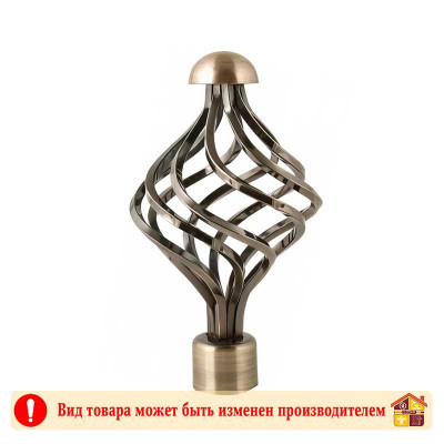 Наконечник Фантазия Ø25 мм. антикварное золото в упак 1шт. заказать в Луганске в интернет магазине Перестройка недорого
