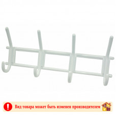 Вешалка четверная крючковая снежно-белая пластмасса