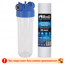 Фильтр магистральный 10SL+картридж РР-10 F-01-1 Прозрачный Аквабрайт