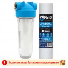 Фильтр магистральный 10SL+картридж РР-10 VS-01-1/2 Прозрачный Аквабрайт