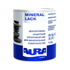 Лак акриловый для минеральных поверхностей полуматовый AURA Luxpro Mineral Lack 1 л.