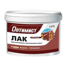 Лак акриловый Оптимист L210 для внутренних и наружных работ глянцевая 3 кг.