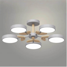 Люстра 3229/5 GRAY+WOOD 90W LED