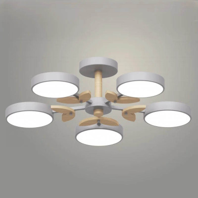 Люстра 3229/5 GRAY+WOOD 90W LED заказать в Луганске в интернет магазине Перестройка недорого
